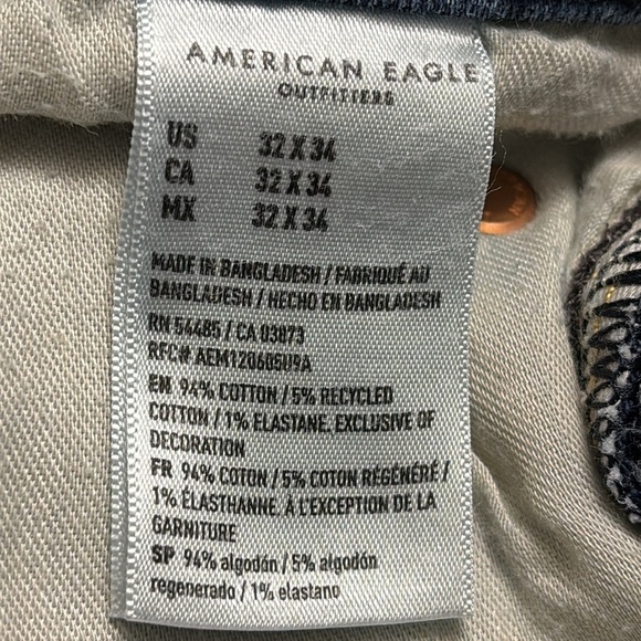 American Eagle men’s athletic fit blue jeans size 32 x 34 airflex + - Picture 9 of 9